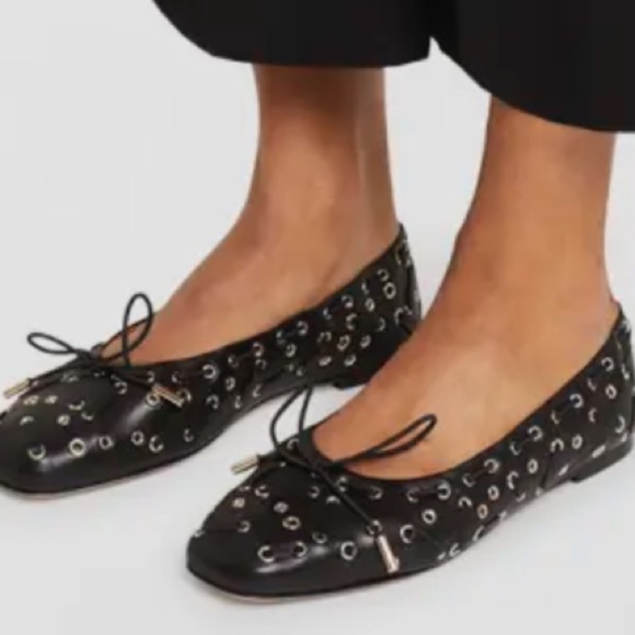 Chloe Shoes - Chloe Oracia Leather grommet ballet flats